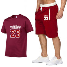 Load image into Gallery viewer, Tracksuit Men New 2020 Summer Two Piece Set Men Short Sleeve T Shirt Cropped Top+Shorts Suit Mens Sportwear Shorts Sets Outwear