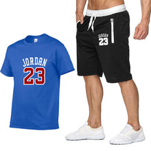 Load image into Gallery viewer, Tracksuit Men New 2020 Summer Two Piece Set Men Short Sleeve T Shirt Cropped Top+Shorts Suit Mens Sportwear Shorts Sets Outwear