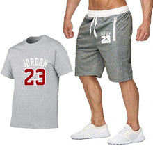 Load image into Gallery viewer, Tracksuit Men New 2020 Summer Two Piece Set Men Short Sleeve T Shirt Cropped Top+Shorts Suit Mens Sportwear Shorts Sets Outwear