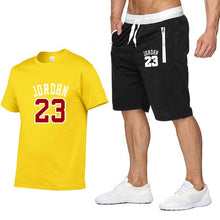 Load image into Gallery viewer, Tracksuit Men New 2020 Summer Two Piece Set Men Short Sleeve T Shirt Cropped Top+Shorts Suit Mens Sportwear Shorts Sets Outwear