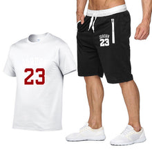 Load image into Gallery viewer, Tracksuit Men New 2020 Summer Two Piece Set Men Short Sleeve T Shirt Cropped Top+Shorts Suit Mens Sportwear Shorts Sets Outwear