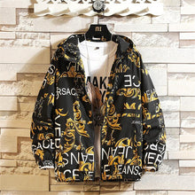 Load image into Gallery viewer, Fashion Brand Spring Autumn Men Casual Streetwear Floral Hoodie Jacket Man Waterproof Clothes Mens Windbreaker Coat Male Outwear