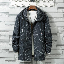 Load image into Gallery viewer, Fashion Brand Spring Autumn Men Casual Streetwear Floral Hoodie Jacket Man Waterproof Clothes Mens Windbreaker Coat Male Outwear
