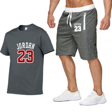 Load image into Gallery viewer, Tracksuit Men New 2020 Summer Two Piece Set Men Short Sleeve T Shirt Cropped Top+Shorts Suit Mens Sportwear Shorts Sets Outwear
