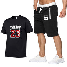 Load image into Gallery viewer, Tracksuit Men New 2020 Summer Two Piece Set Men Short Sleeve T Shirt Cropped Top+Shorts Suit Mens Sportwear Shorts Sets Outwear
