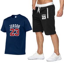 Load image into Gallery viewer, Tracksuit Men New 2020 Summer Two Piece Set Men Short Sleeve T Shirt Cropped Top+Shorts Suit Mens Sportwear Shorts Sets Outwear
