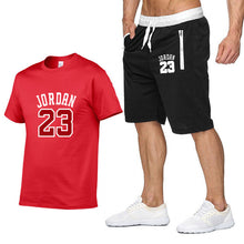 Load image into Gallery viewer, Tracksuit Men New 2020 Summer Two Piece Set Men Short Sleeve T Shirt Cropped Top+Shorts Suit Mens Sportwear Shorts Sets Outwear
