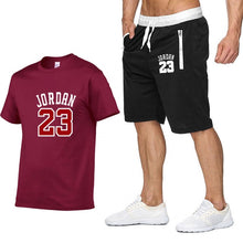 Load image into Gallery viewer, Tracksuit Men New 2020 Summer Two Piece Set Men Short Sleeve T Shirt Cropped Top+Shorts Suit Mens Sportwear Shorts Sets Outwear
