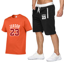 Load image into Gallery viewer, Tracksuit Men New 2020 Summer Two Piece Set Men Short Sleeve T Shirt Cropped Top+Shorts Suit Mens Sportwear Shorts Sets Outwear
