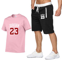 Load image into Gallery viewer, Tracksuit Men New 2020 Summer Two Piece Set Men Short Sleeve T Shirt Cropped Top+Shorts Suit Mens Sportwear Shorts Sets Outwear
