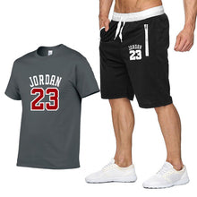 Load image into Gallery viewer, Tracksuit Men New 2020 Summer Two Piece Set Men Short Sleeve T Shirt Cropped Top+Shorts Suit Mens Sportwear Shorts Sets Outwear

