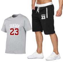 Load image into Gallery viewer, Tracksuit Men New 2020 Summer Two Piece Set Men Short Sleeve T Shirt Cropped Top+Shorts Suit Mens Sportwear Shorts Sets Outwear
