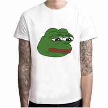 Load image into Gallery viewer, Sumer Hot Meme Pepe Frog T Shirt Men Summer Fashion Sad Frog Pepe Tshirt Printed Harajuku T-shirt Casual O-Neck
