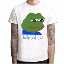 Load image into Gallery viewer, Sumer Hot Meme Pepe Frog T Shirt Men Summer Fashion Sad Frog Pepe Tshirt Printed Harajuku T-shirt Casual O-Neck
