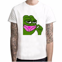 Load image into Gallery viewer, Sumer Hot Meme Pepe Frog T Shirt Men Summer Fashion Sad Frog Pepe Tshirt Printed Harajuku T-shirt Casual O-Neck
