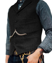 Load image into Gallery viewer, Men's Suit Vest Boutique Wool Tweed Slim Fit Leisure Cotton Male Gentleman Beckham Business Waistcoat For Wedding Groomsmen
