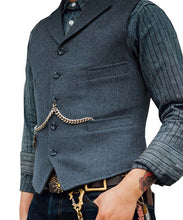 Load image into Gallery viewer, Men's Suit Vest Boutique Wool Tweed Slim Fit Leisure Cotton Male Gentleman Beckham Business Waistcoat For Wedding Groomsmen
